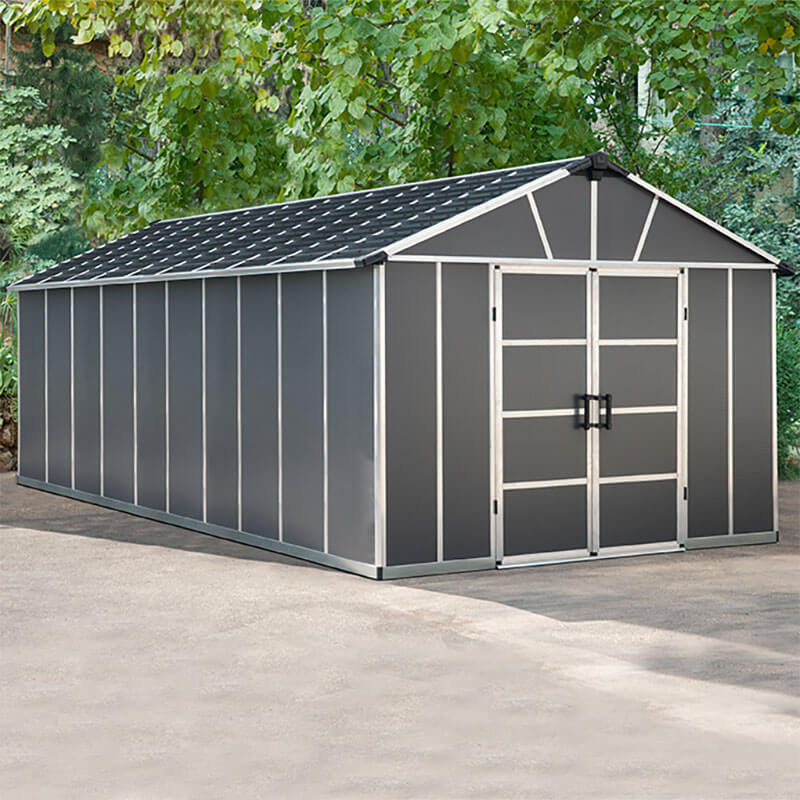 Palram Canopia Palram - Canopia Yukon 11x21.3 Dark Grey Shed and WPC Floor Kit
