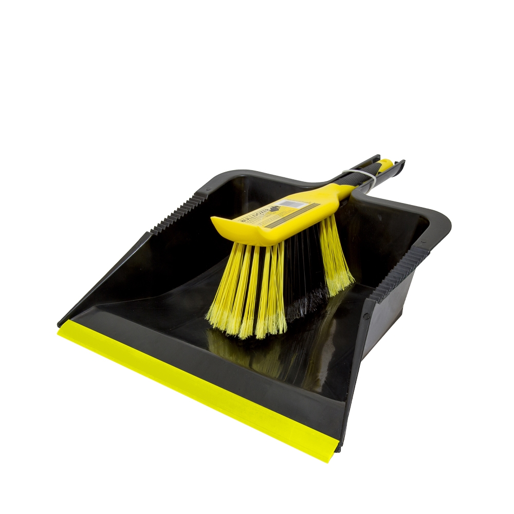 Bentley Brushware Bulldozer Heavy Duty Dustpan and Brush 42 x 31 x 12cm Black/Yellow (1 x 6)