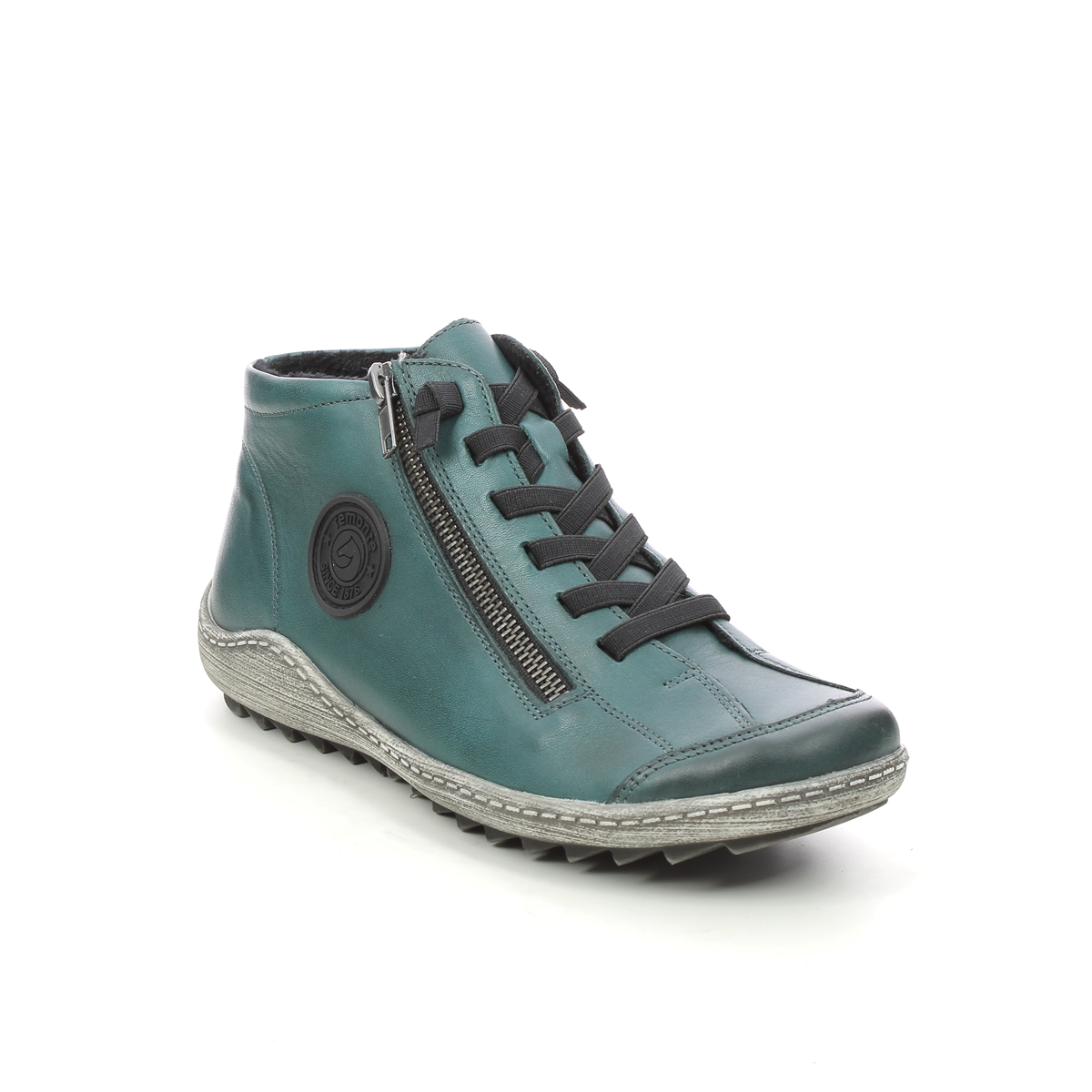 Remonte R1498-12 Zignote Petrol Leather Womens Lace Up Boots