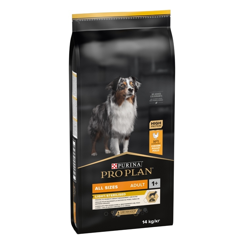 Purina PRO PLAN OPTIWEIGHT Light & Sterilised Chicken Adult Dog Food 14kg x 2