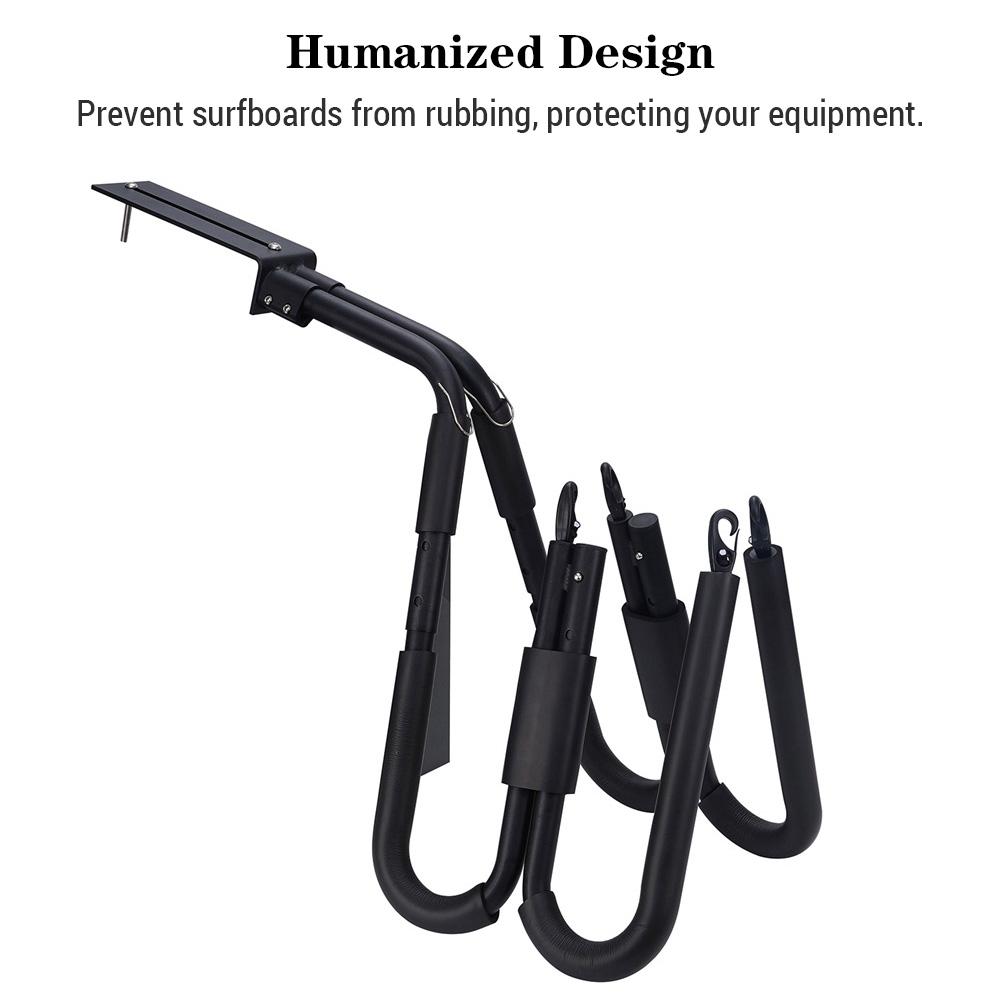 Lixada Bike Surfboard Rack Holder Double-Board Portable Adjustable Side Carrier Surf Rack Wakeboard Wind black