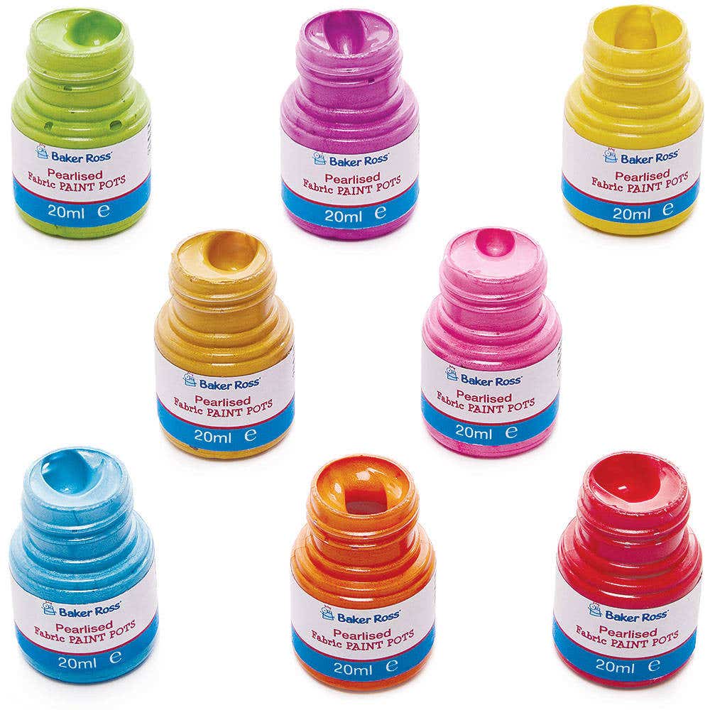 Baker Ross Pearlised Fabric Paint (Pack of 8)