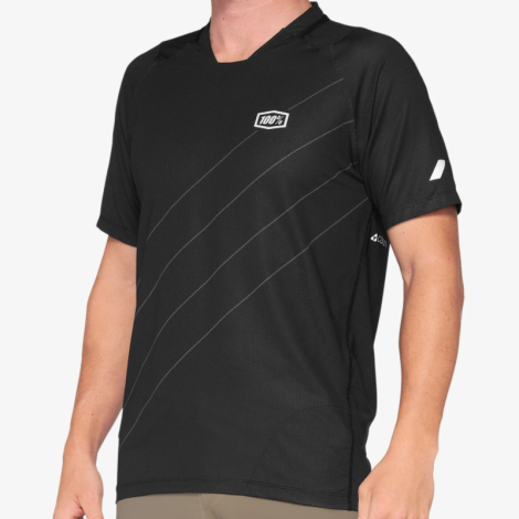 100% Celium Short Sleeve MTB Jersey  - Grey / Black / Small