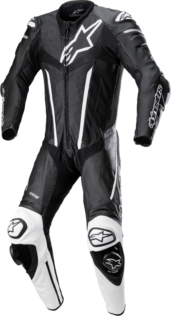  Alpinestars Fusion Costume da moto monopemo in pelle, nero-bianco, dimensione 56