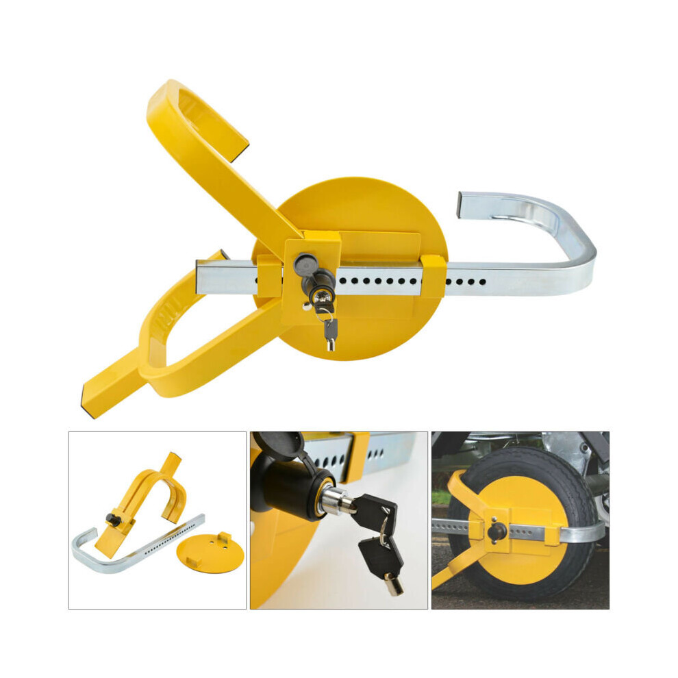 Unbranded Solid Steel 13-15" Car Van Wheel Clamp Safety Lock for caravan Trailer