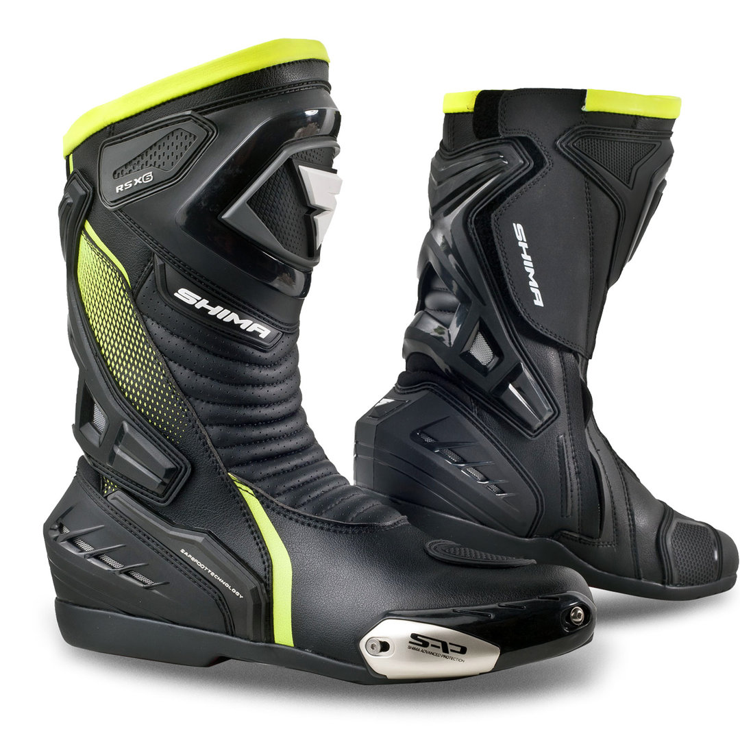 Shima RSX-6 Motorcycle Boots, black-yellow, Size 46, black-yellow, Size 46