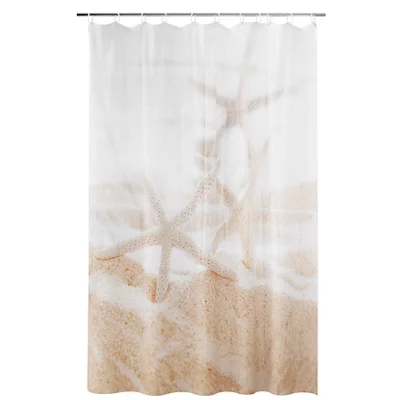 GoodHome Balka Beige Starfish Shower Curtain (W)180Cm