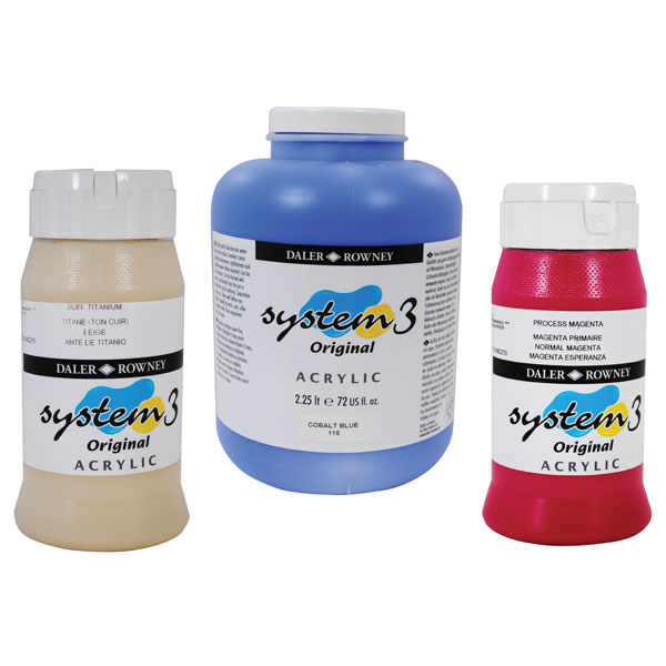 Daler Rowney System 3 Acrylic Paint: Fluorescent Red 500Ml