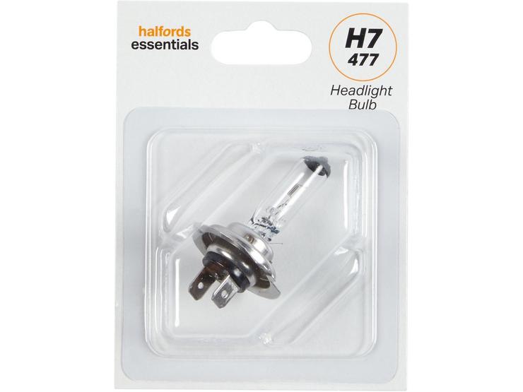Halfords Essentials H7 477 Car Headlight Bulb Halfords Essentials Single Pack