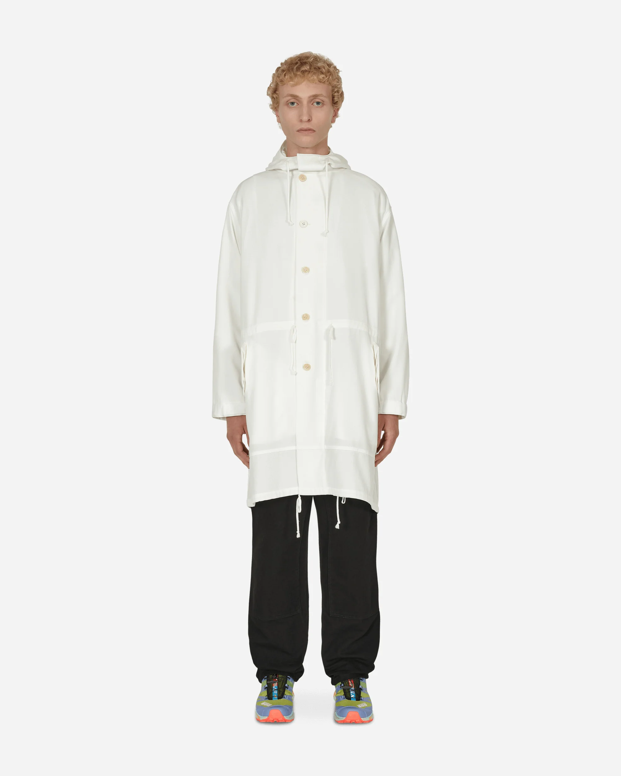 COMME Des GARCONS BLACK Engineer Tarpaulin Cross Coat White
