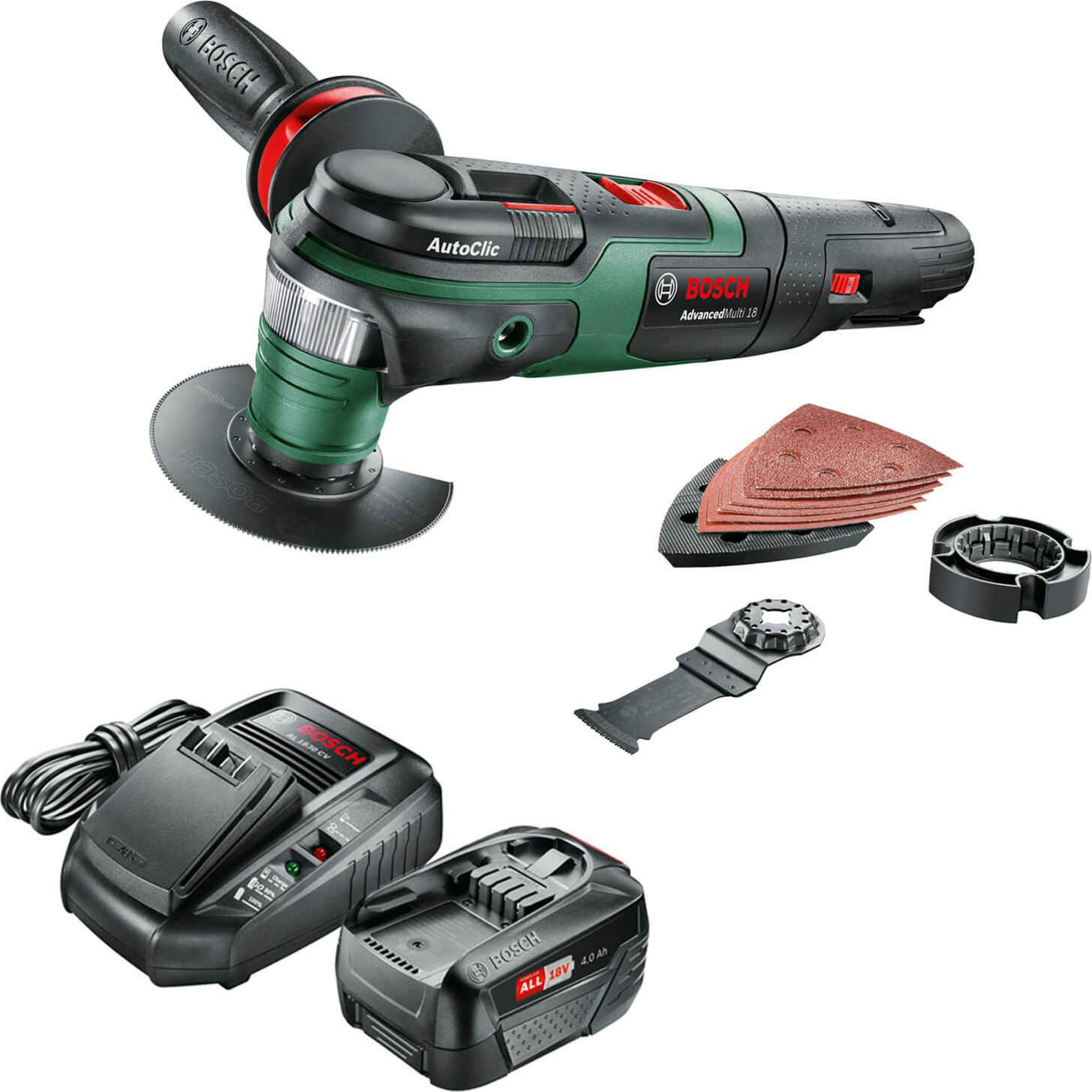 Bosch DIY Bosch ADVANCEDMULTI 18v Cordless Starlock Oscillating Multi Tool 1 x 4ah Li-ion Charger No Case
