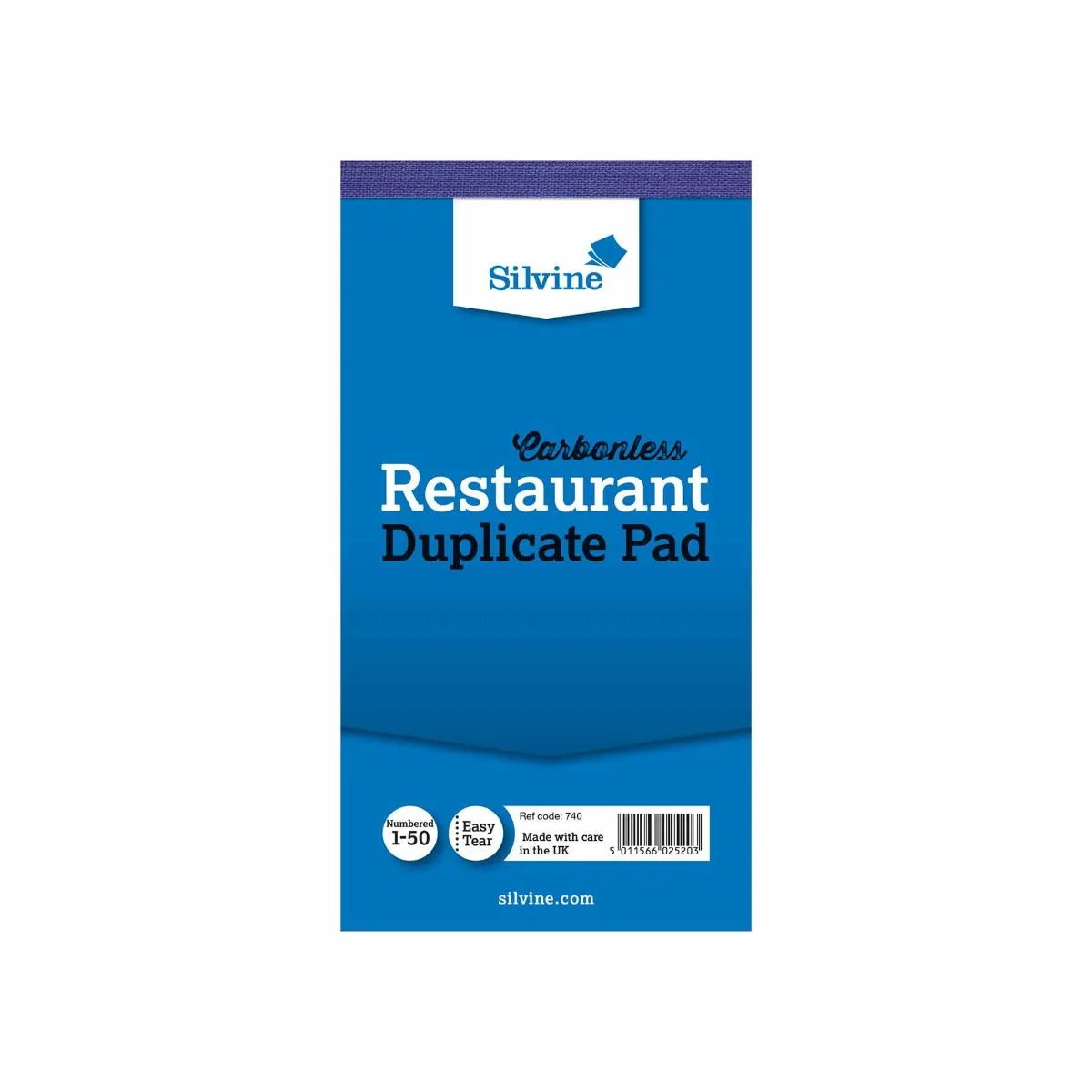 Silvine Duplicate Carbonless Restaurant Pad No.1-50, none