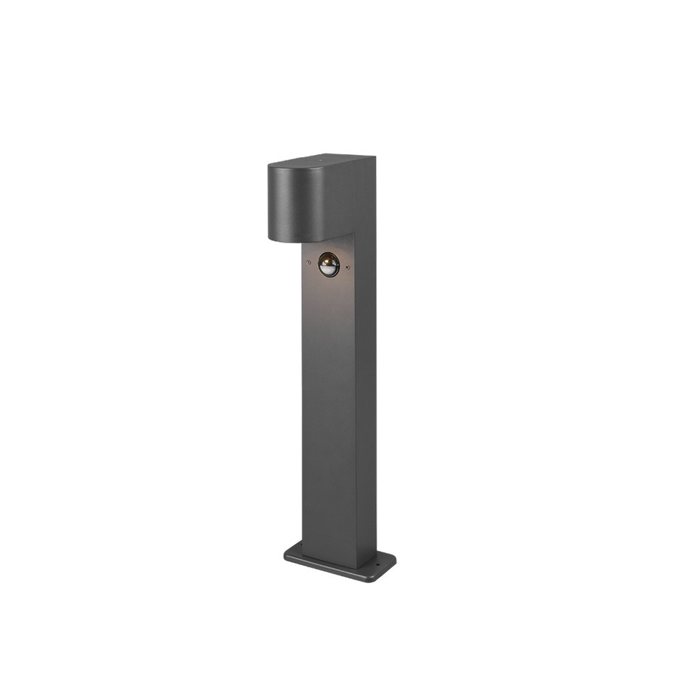 Trio Lighting Roya Modern 50cm Outdoor Bollard Anthracite IP44 with PIR