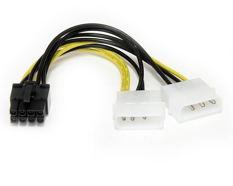 StarTech .com 6in LP4 to 8 Pin PCI Express Video Card Power Cable Adapter - 6 - LP4 - PCI-E