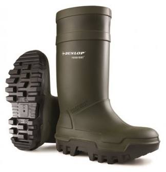 Dunlop 'Purofort Thermo+' Safety Wellington Boots|Size: 13|green