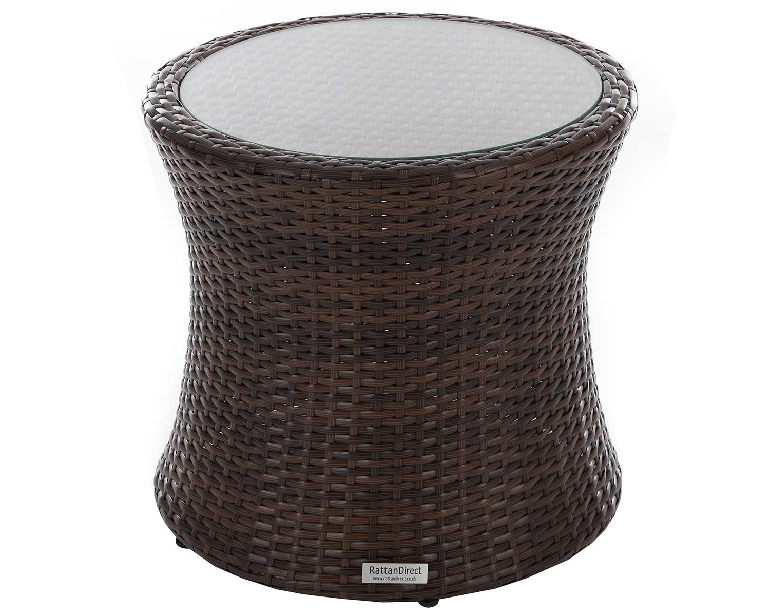 Rattan Direct Rattan Garden Tall Round Side Table in Brown