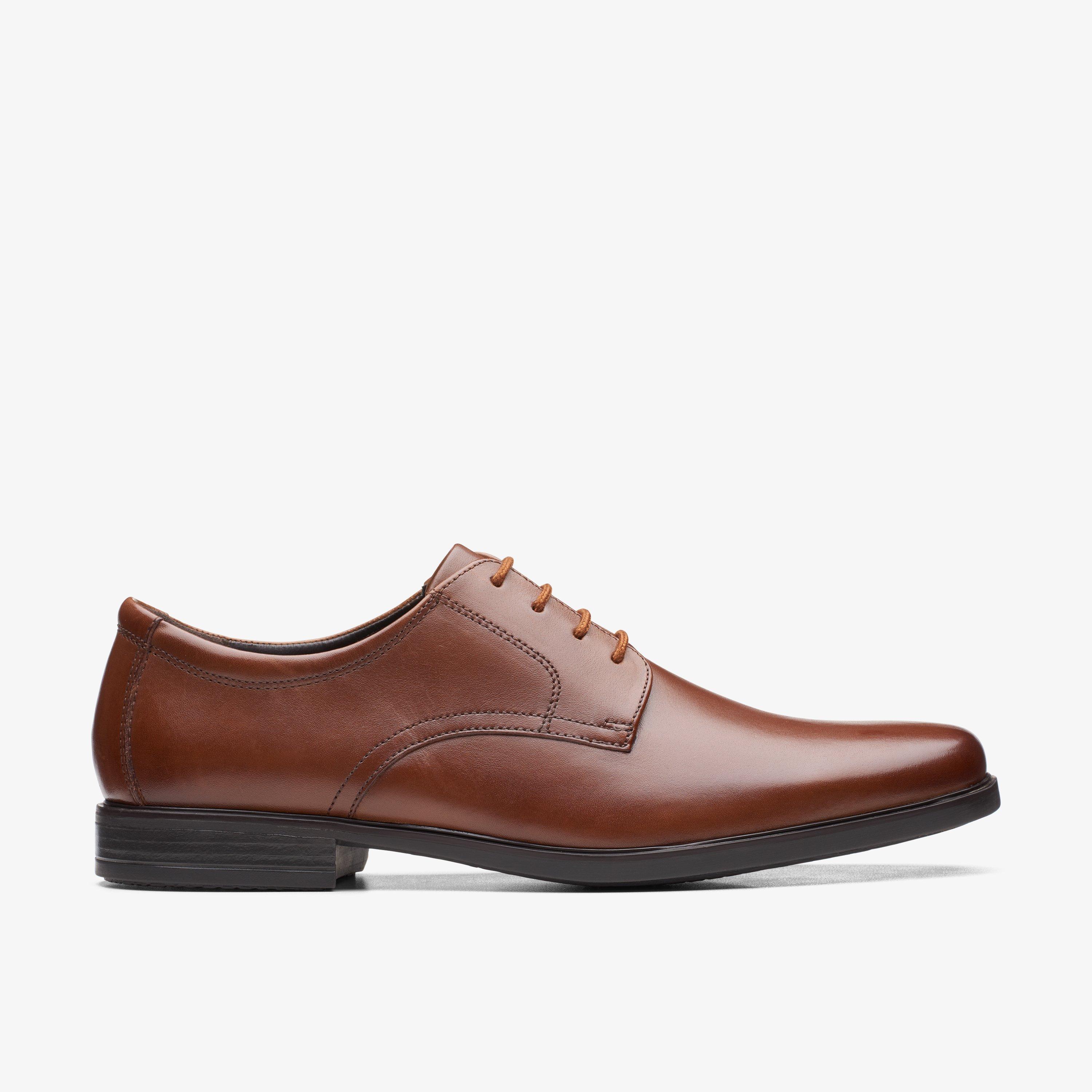 Clarks Howard Walk Mens Wide Fit Formal Shoes Colour: Dark Tan, Size: 6.5