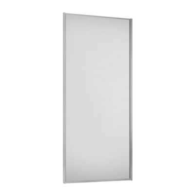 Spacepro Sliding Wardrobes Full Length Matt White Silver Frame Single Panel Door, (H) 2220mm X (W) 610mm