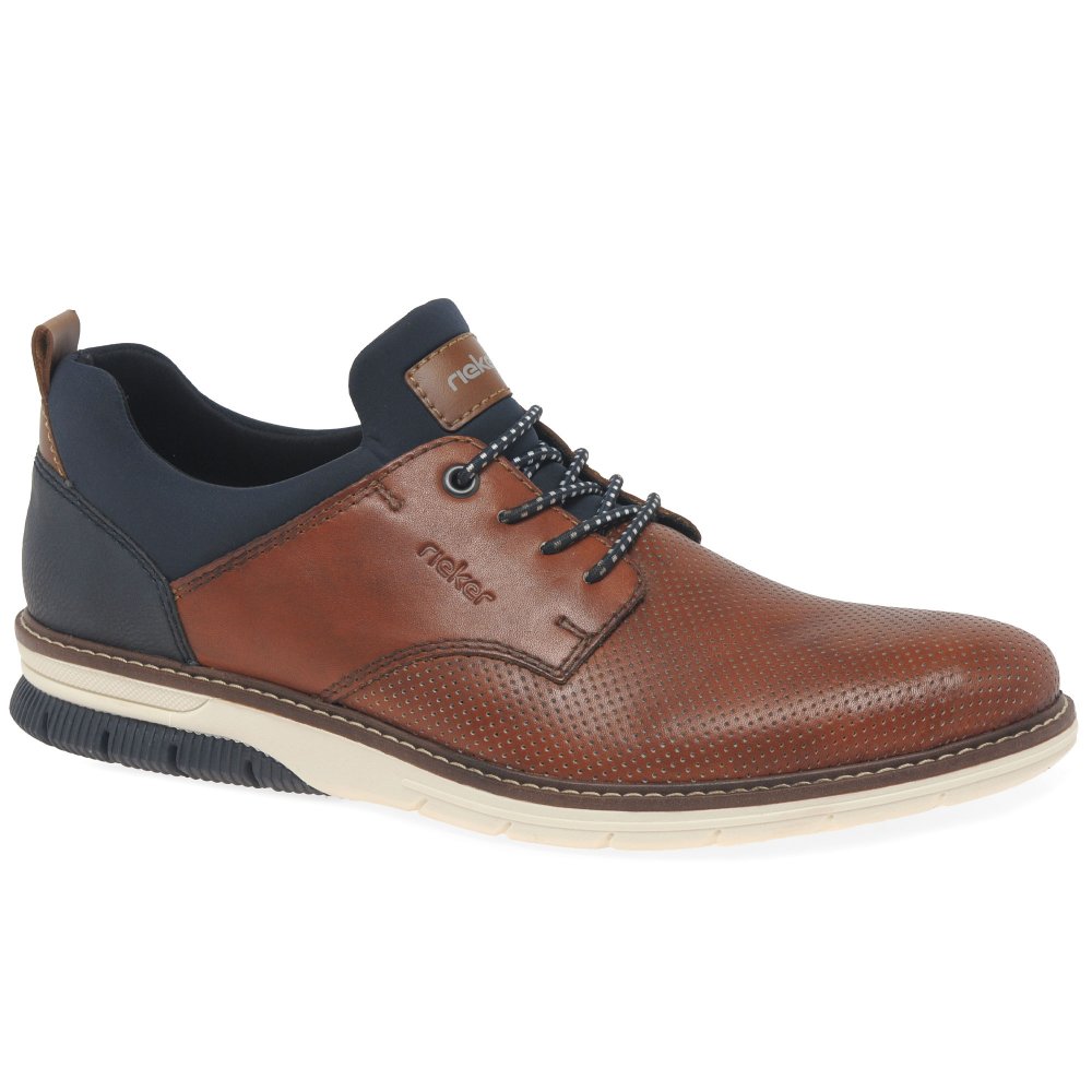 Rieker Men's 14450-22 Barnaby Mens Smart Casual Lace-up Shoe in Brown Leather
