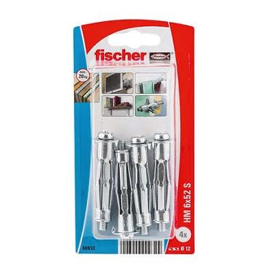 Fischer Steel Hollow Wall Anchor M6 (L)52mm, Pack Of 4