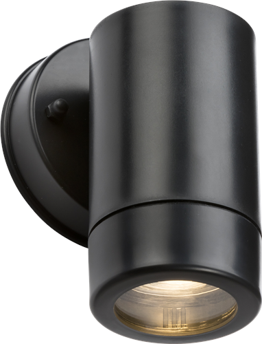 Knightsbridge Eamon 230v Ip54 Gu10 Polycarbonate Single Wall Light Black Ea1bk