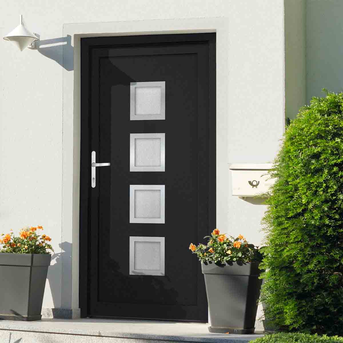 VidaXL Front Door Anthracite 98x200cm Pvc