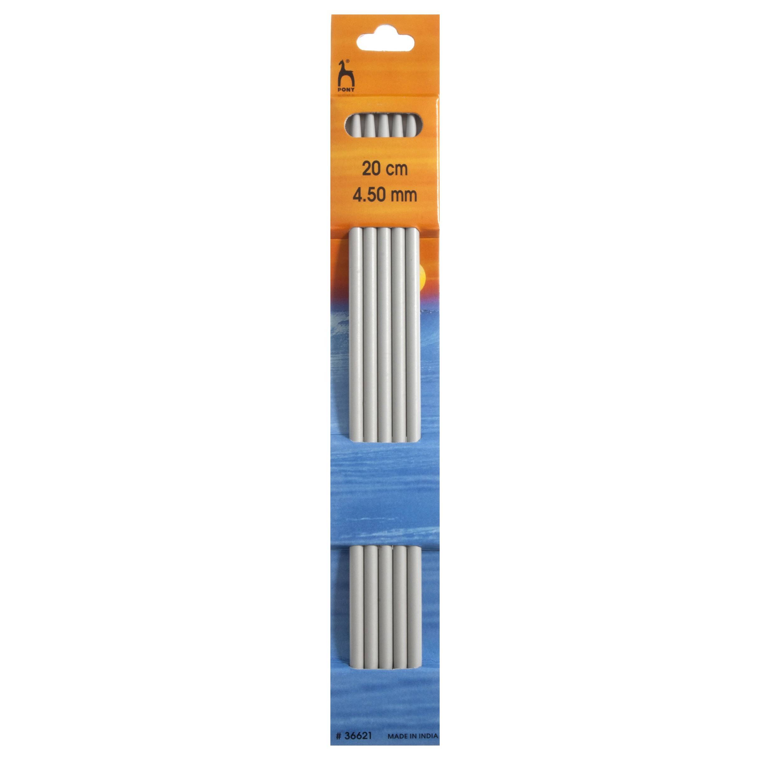 Pony Aluminium Double Point Needles 20cm (Set of 5) Knitting Needles
