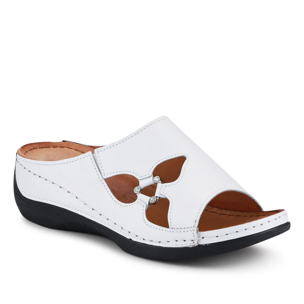 Pavers Leather Wedge-Heeled Mules