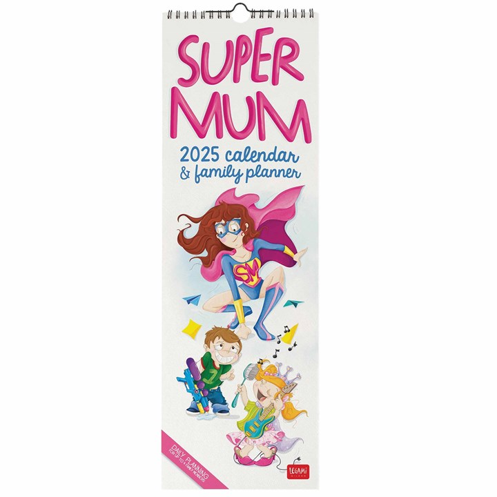 Mums Family Organisation Super Mum Deluxe Slim Family Planner 2025