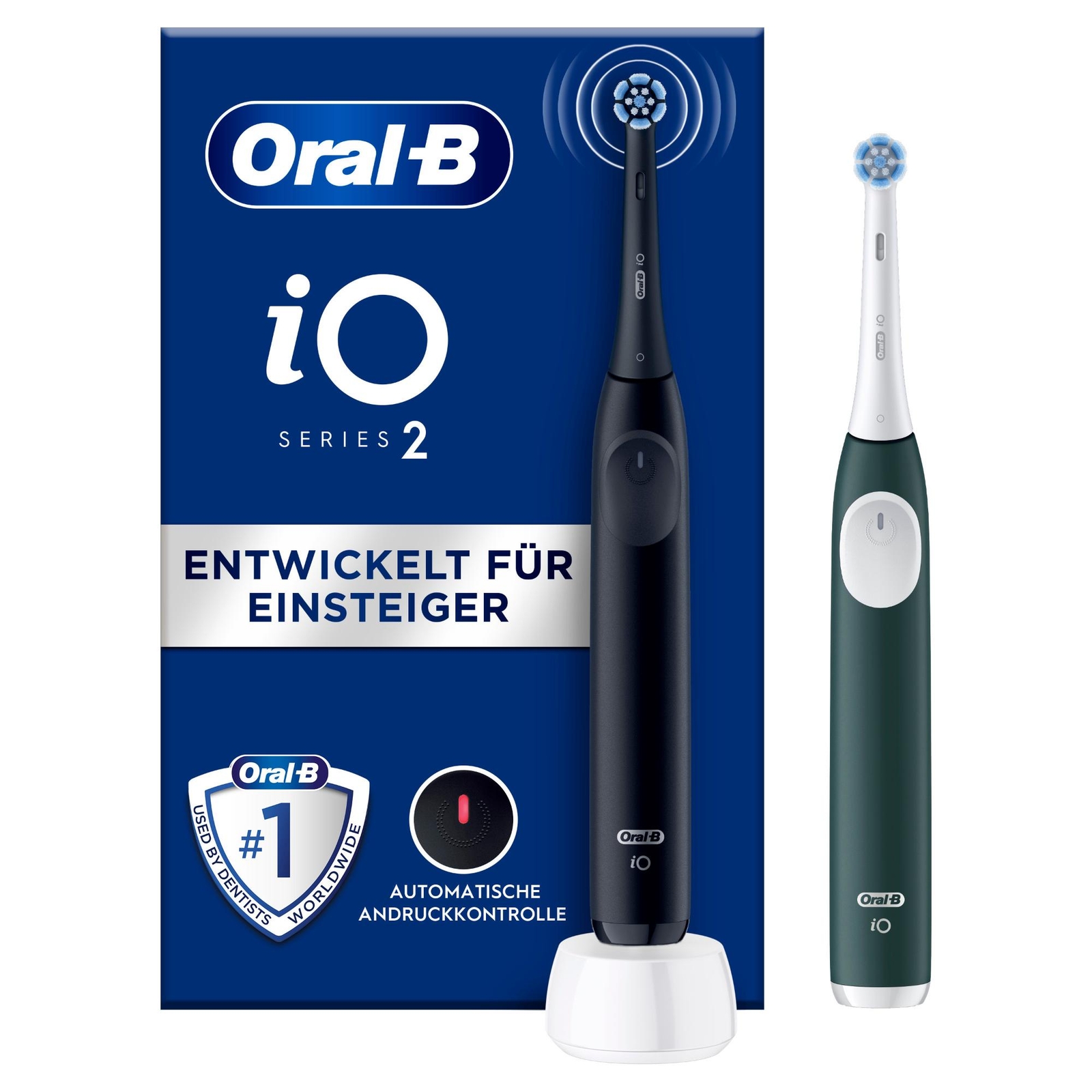 Oral-B Power Oral-B iO 2 Electric Toothbrushes Night Black & Forest Green Duo Packaging - Without Toothpaste - Toothbrush