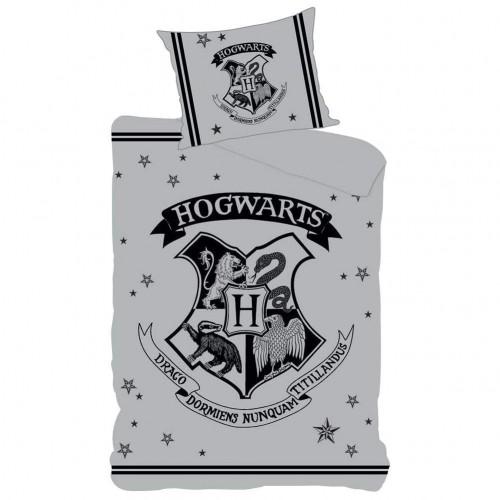 Harry Potter Hogwarts Duvet Cover Set|Size: Single|grey