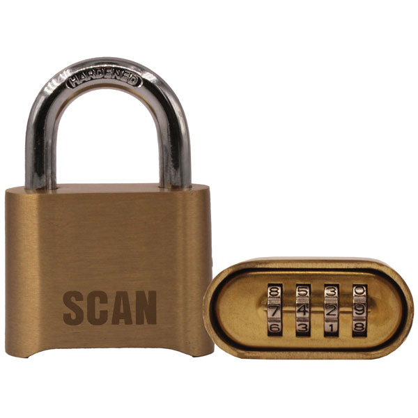 Scan Brass Combination Padlock 50mm Scaplbcom