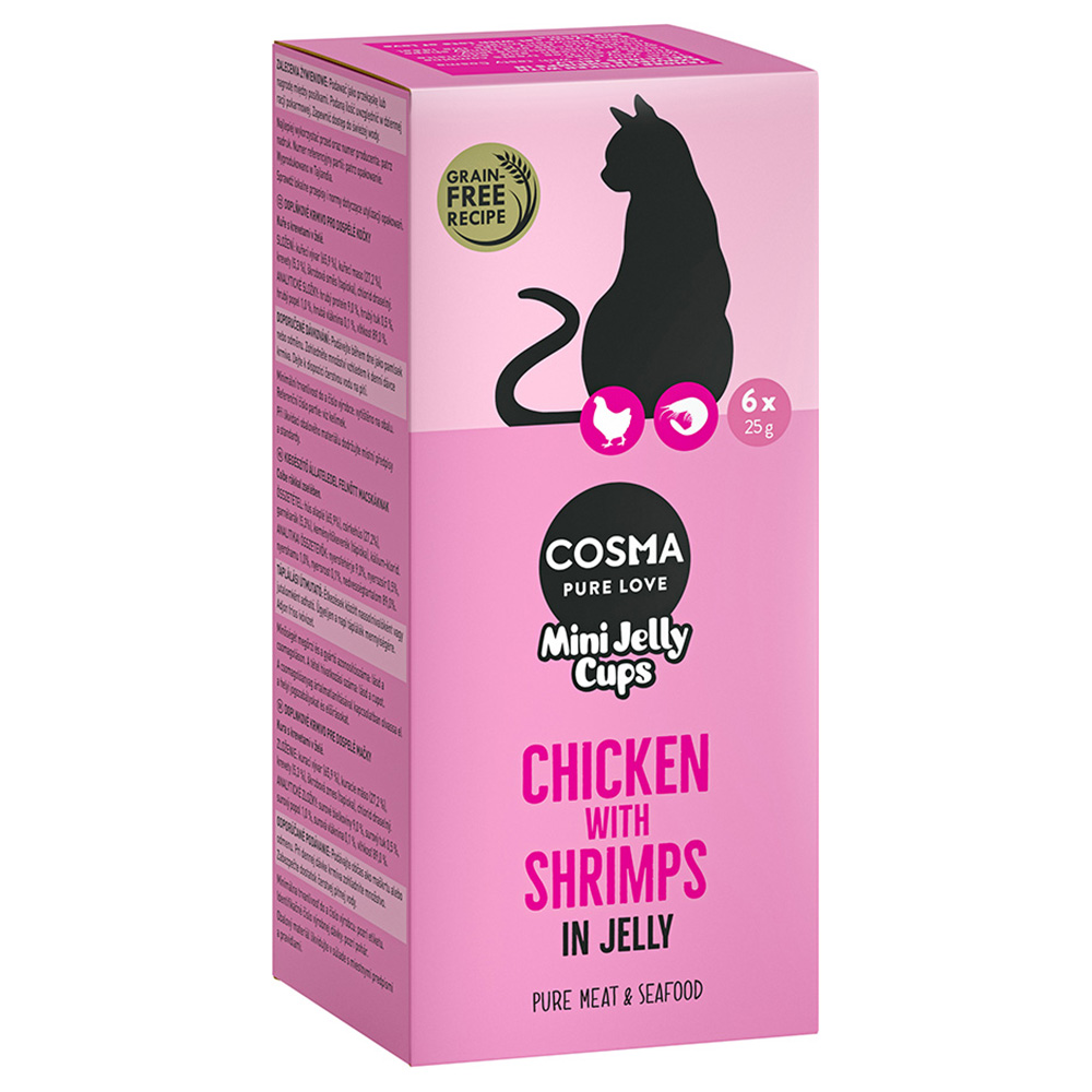 Cosma Mini Jelly Cups 6 x 25g - Chicken/Shrimps