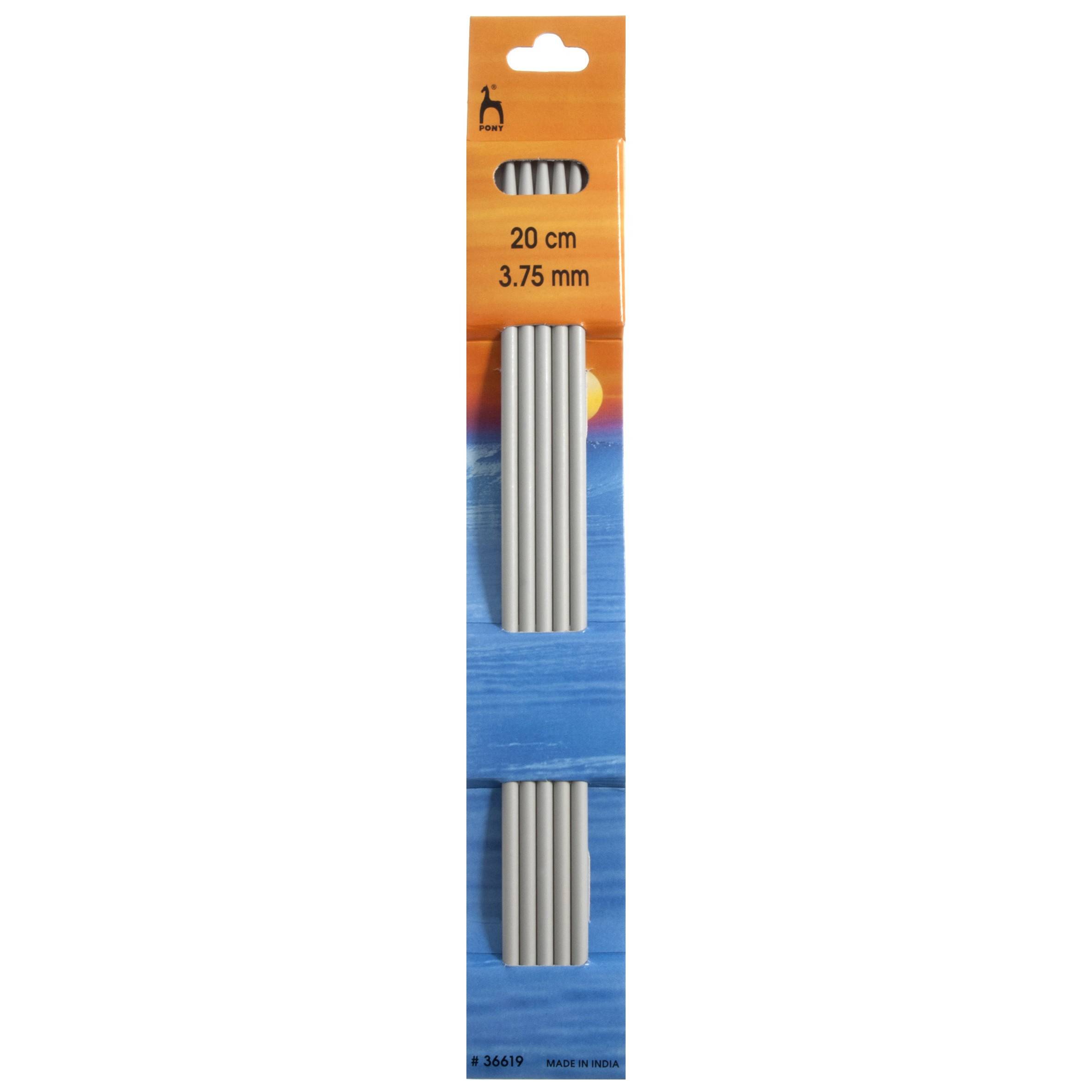 Pony Aluminium Double Point Needles 20cm (Set of 5) Knitting Needles