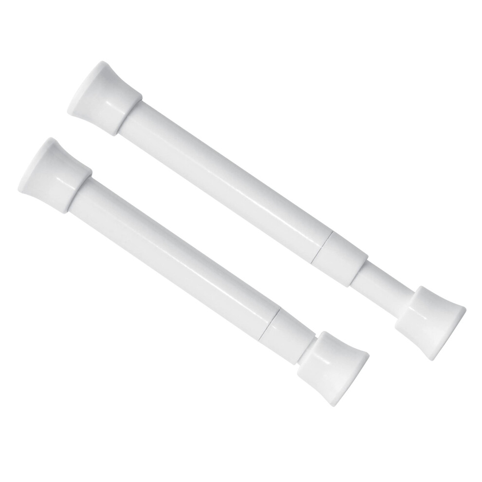 Vita Coco KXLife 2 Pack Smallest Spring Tension curtain Rod for Narrow Window, cupboard Dividers (White, 5 to 75 Inch)