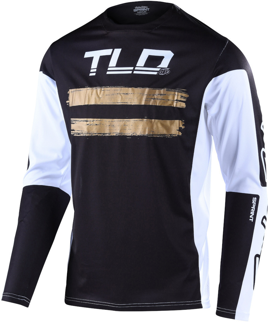 Troy Lee Designs Sprint Marker Bicycle Jersey, black-white-brown-gold-beige, Size L, black-white-brown-gold-beige, Size L
