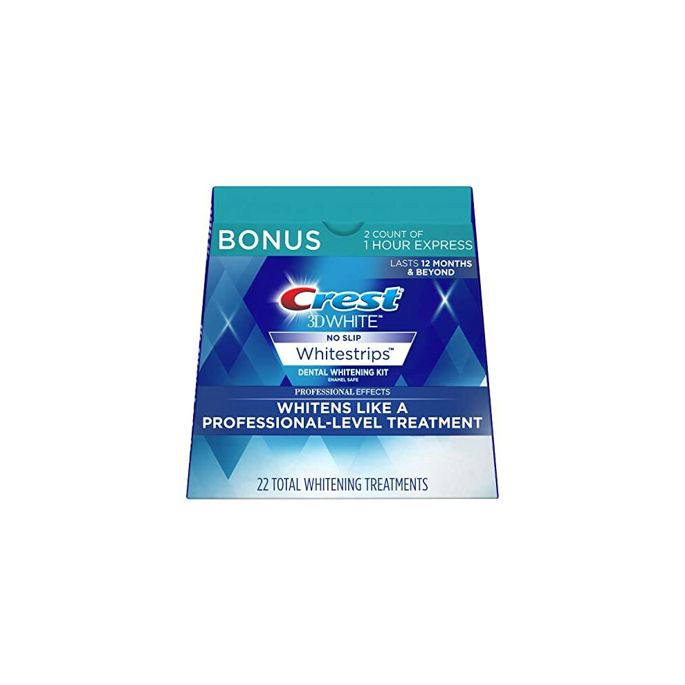 Crest 3D White Professional Effects Whitestrips 20 Treatments + 3D White 1 Hour Express Whitestrips 2 Treatments - Teeth Whitening Kit