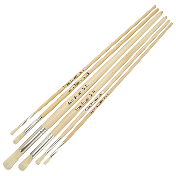 Major Brushes Hog Long Round Pack 60 /10 x sizes 4 6 8 10 14 18