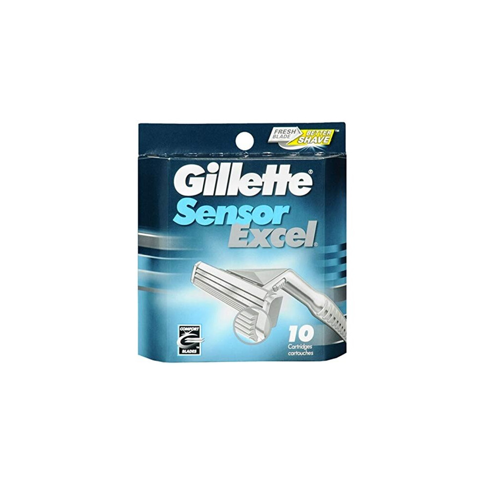 Gillette Sensor Excel Razor Blades for Men, Pack of 10 Refill Blades - Like New