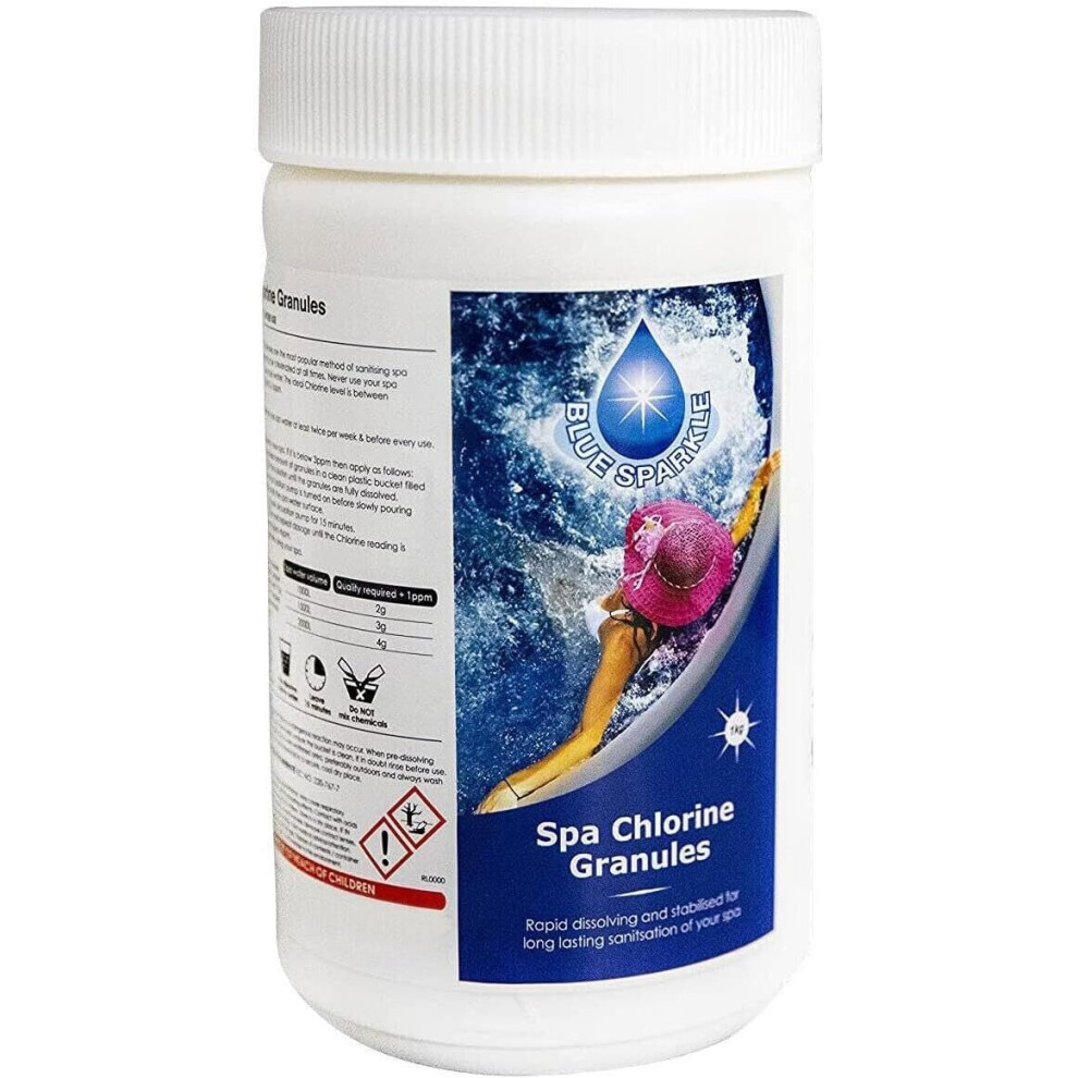 Chemical Chlorine Granules Swimming Clean Pool Spa Hot Tub Water Treatment 1kg