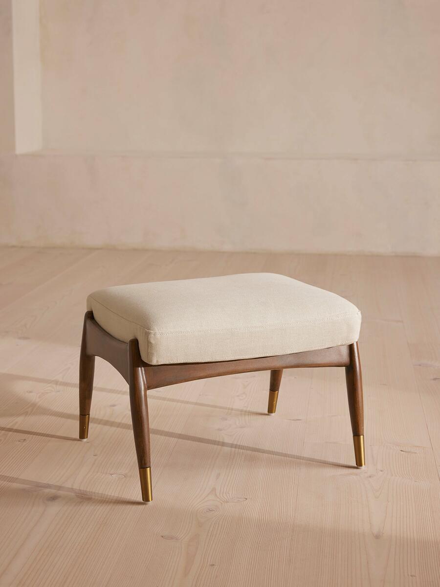 Soho Home Theodore Footstool, Linen, Bisque
