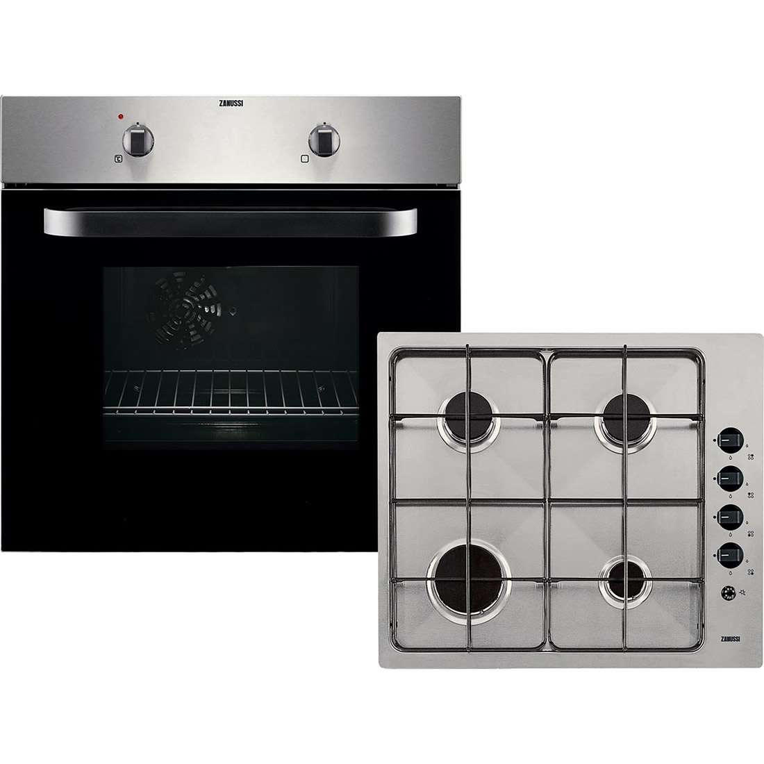 Zanussi ZPGF4030X Built In Electric Single Oven and Gas Hob Pack - Stainless Steel - A Rated