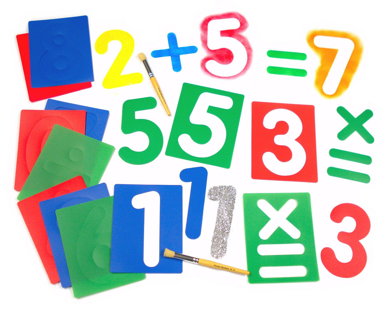 Major Brush Giant Number & Symbols Stencil Set
