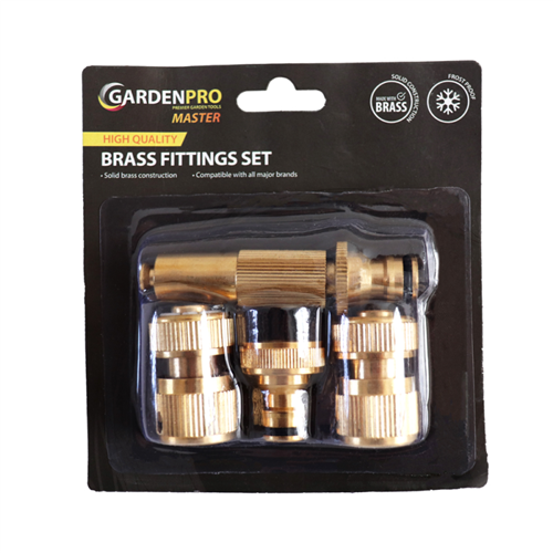 Garden Pro Master Brass Hose Fitting Set