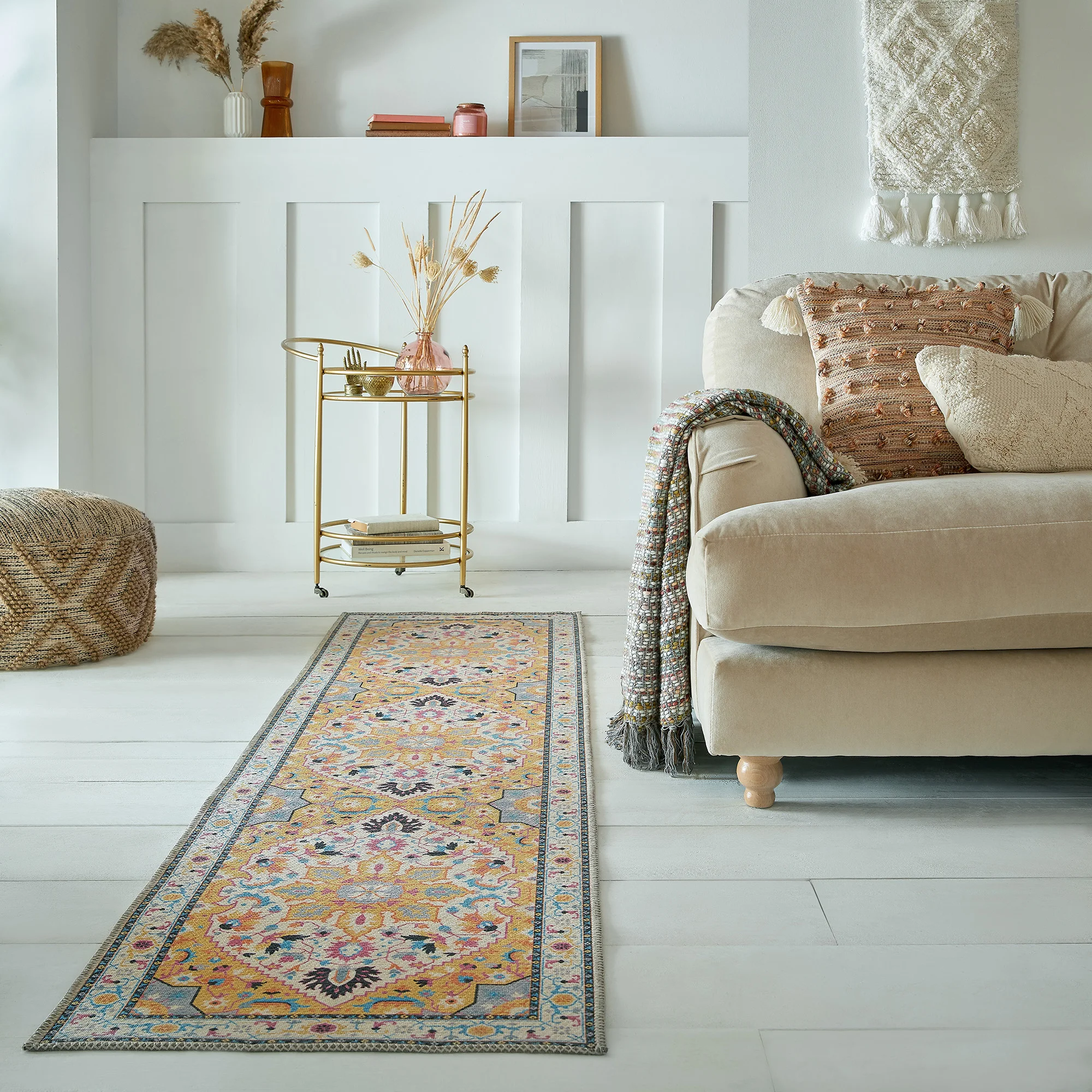 Dunelm Orla Traditional Washable Runner Multicoloured