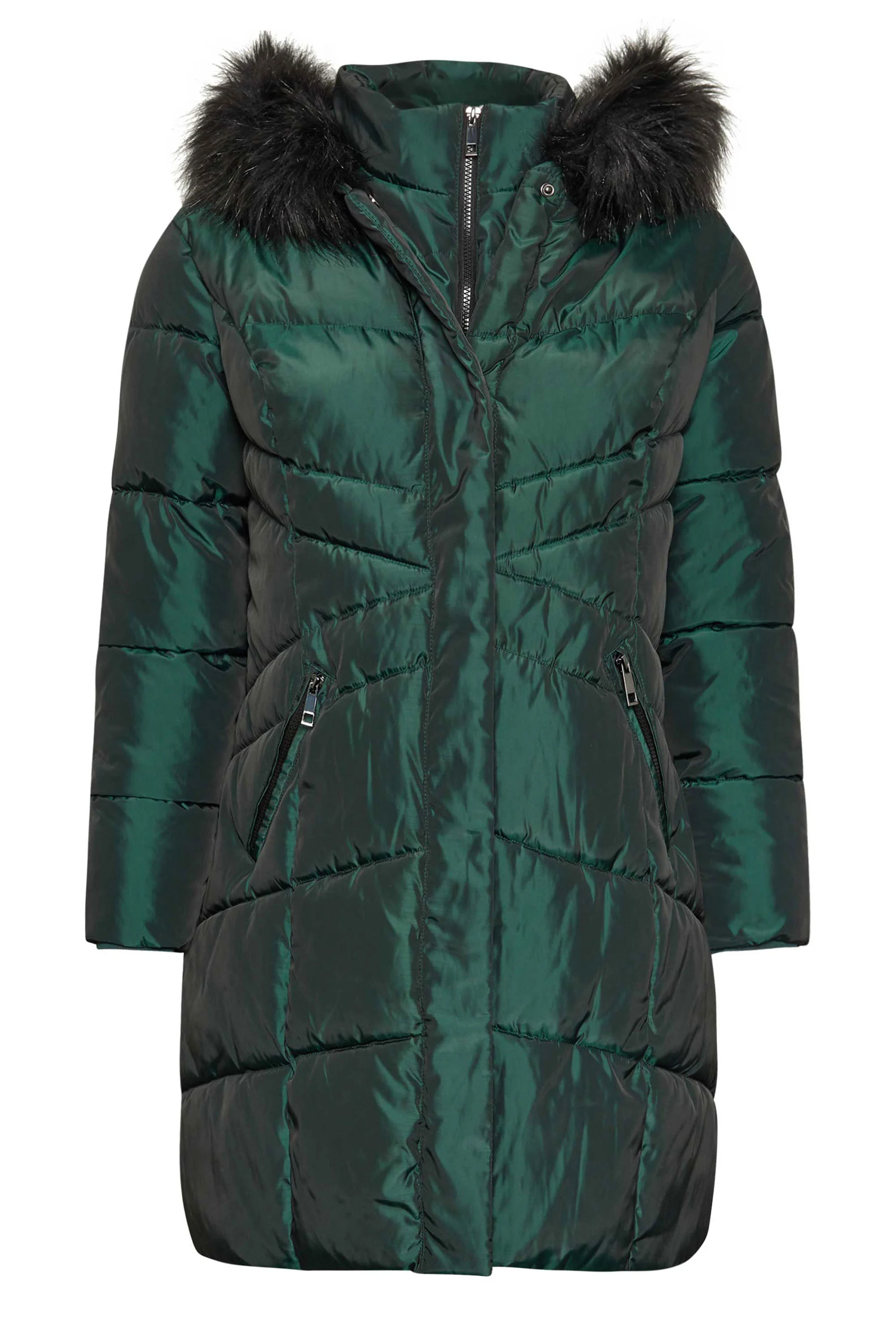 Faux Fur Trim Puffer Coat