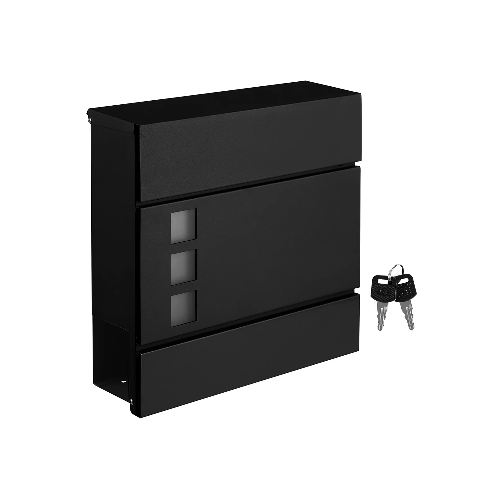 SONGMICS Black Wall-mounted Mail Box with Lock