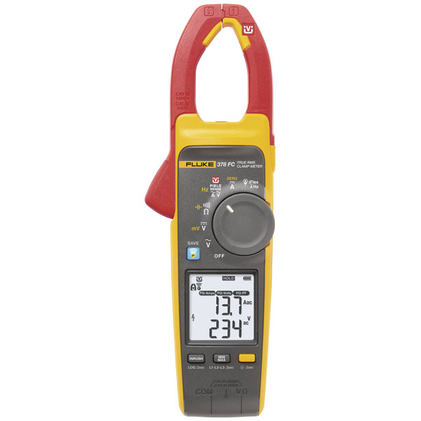 Fluke 378 FC Clamp Meter, 999.9A dc, Max Current 2.5kA ac CAT III 1000 V, CAT IV 600 V