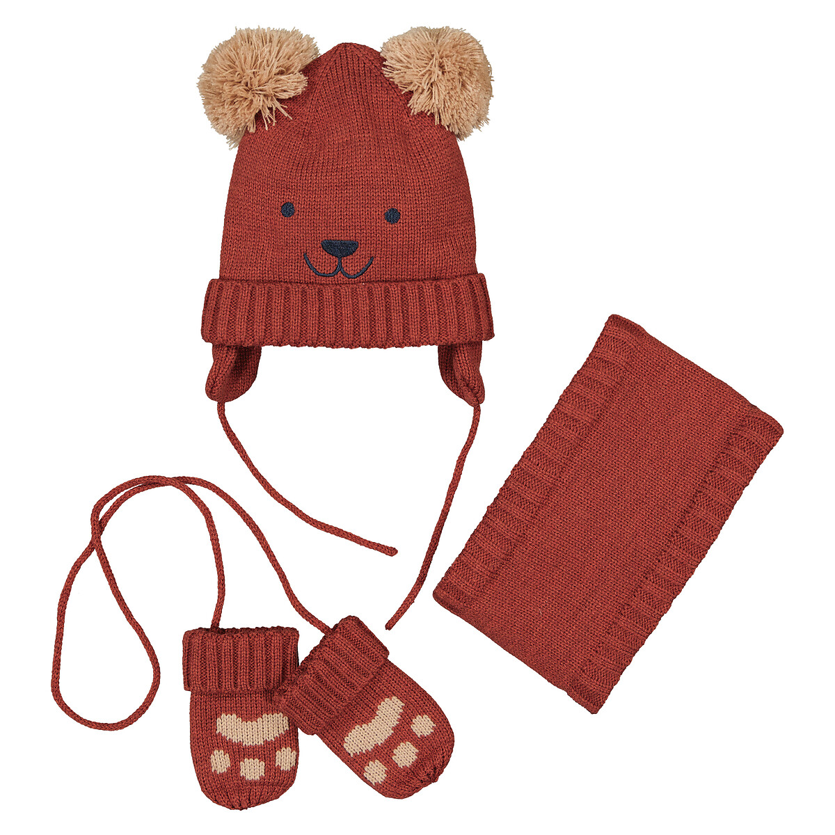 La Redoute Collections Beanie/snood/mittens Outfit By La Redoute