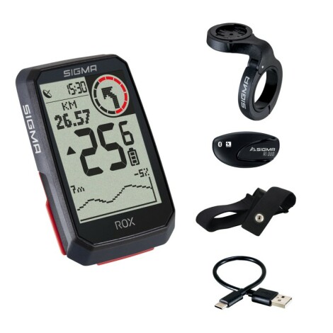 Sigma ROX 4.0 GPS Cycle Computer With HRM - Black / GPS / HR Set